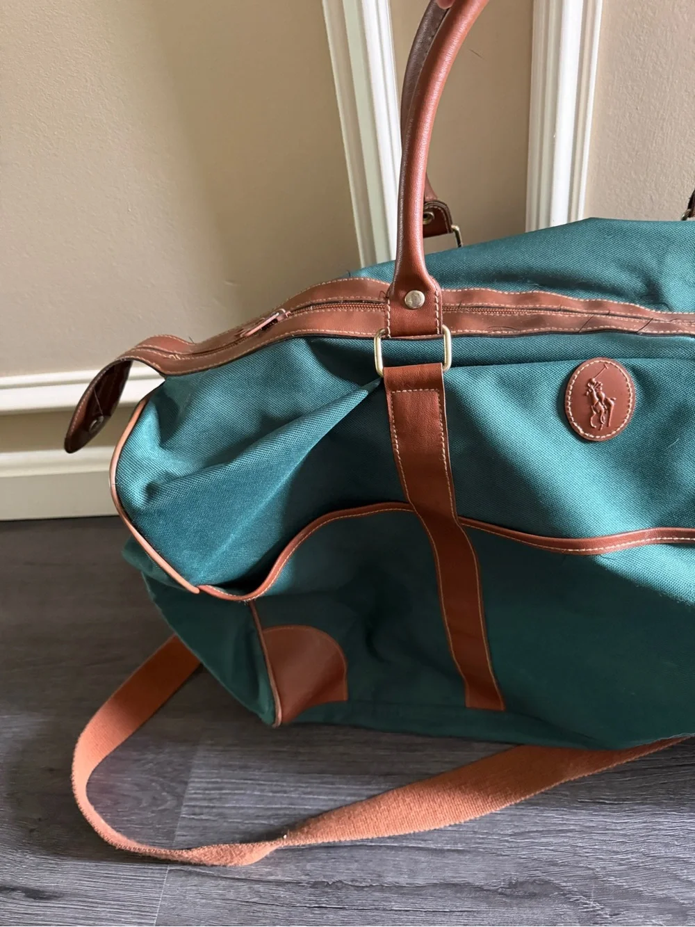 Vintage Y2K green canvas Polo Ralph Lauren duffel
